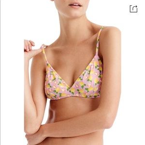 J Crew French Cross Back Bikini Top Print Swim Bikini top H8256